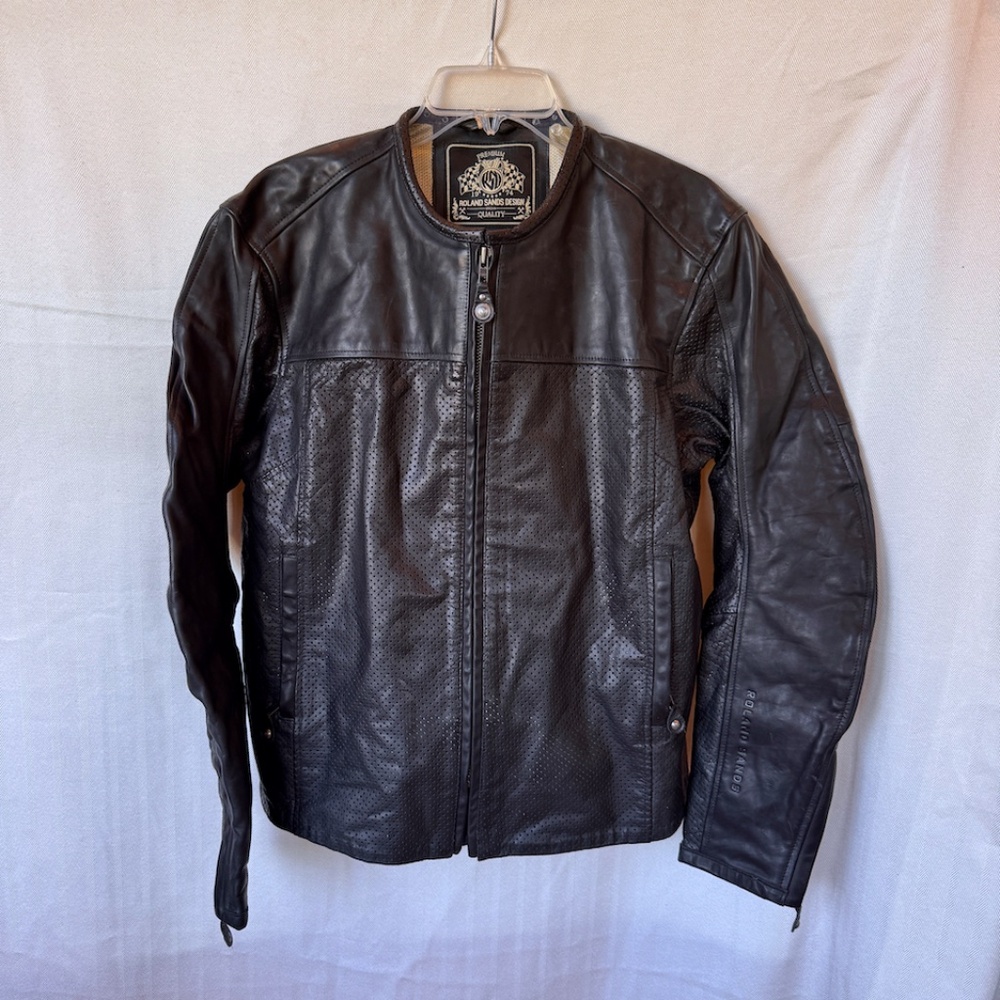 Roland Sands Design Barfly Perforated Black Leather Motorcycle Jacket